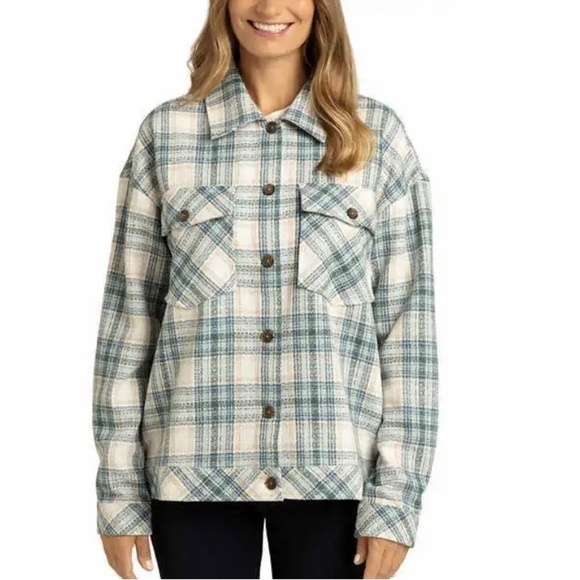 Boston Traders Plaid flannel look Shacket jacket size M - Picture 1 of 11